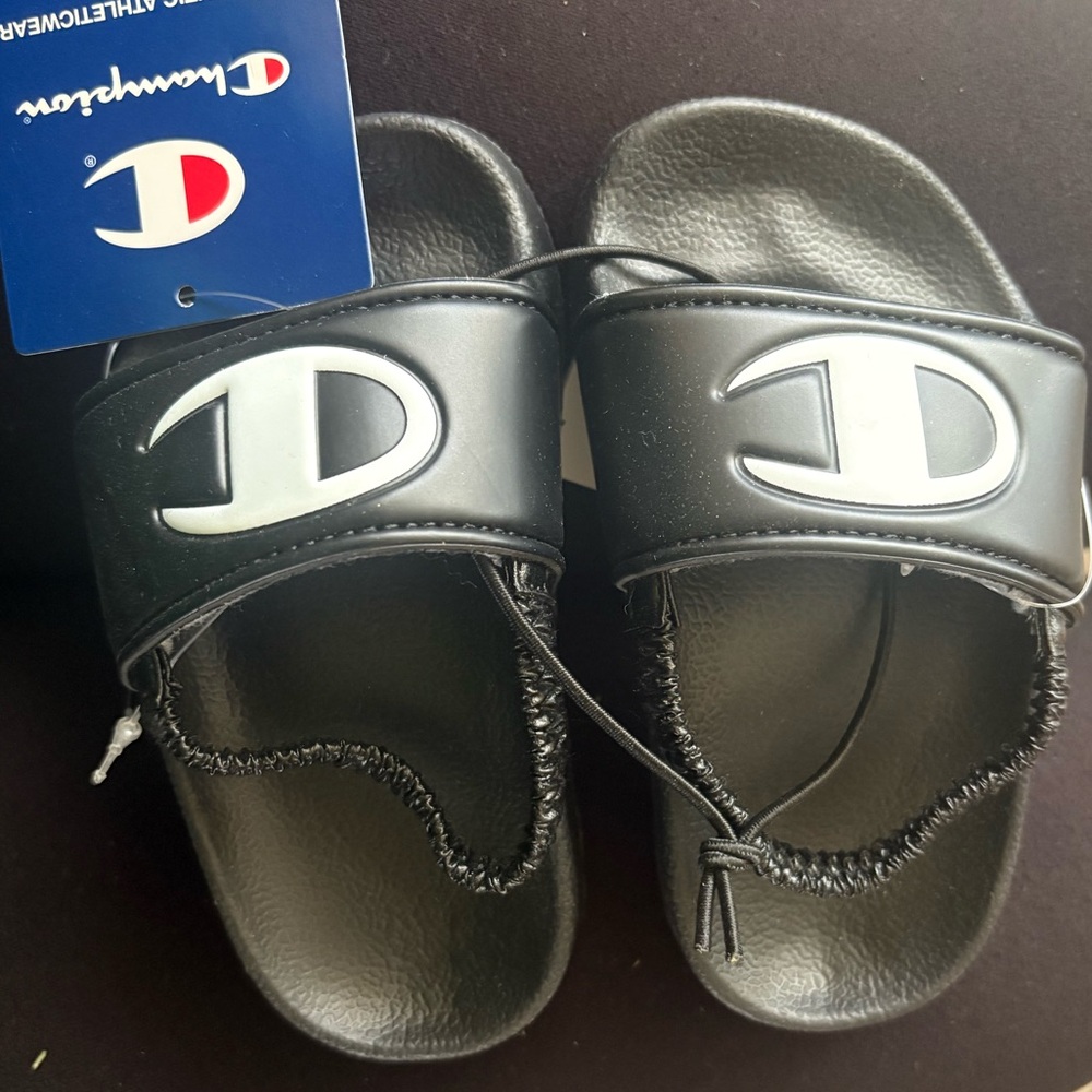 Champion Toddler Black Sporty Sandals with Velcro Closure